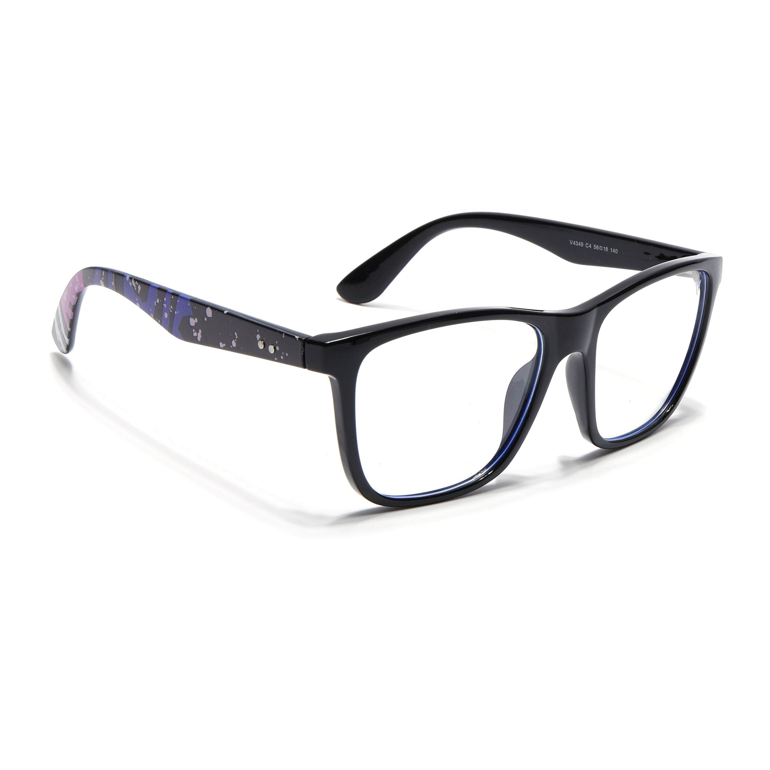 Voyage Shine Black Square Eyeglasses for Men & Women (V4349MG4811)