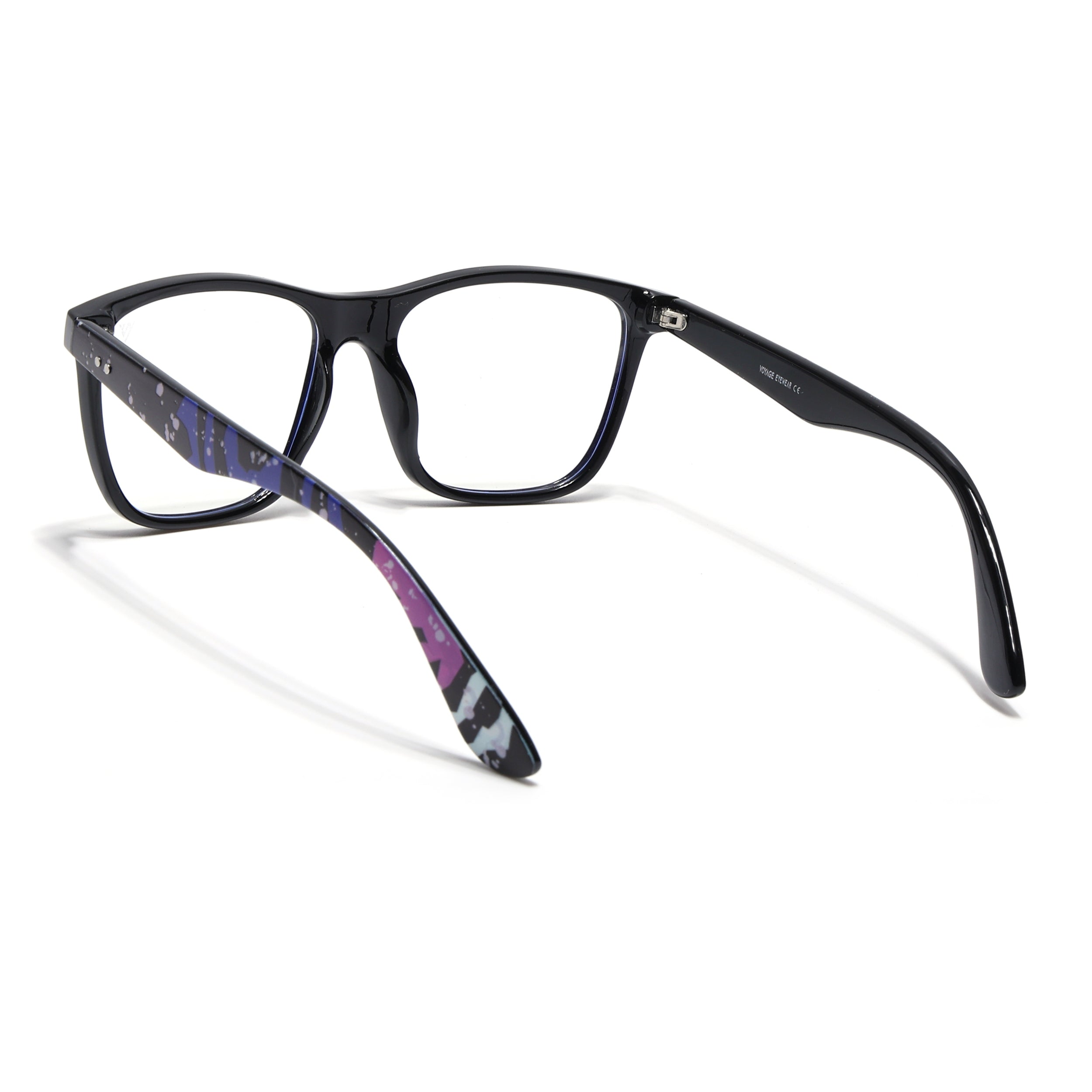 Voyage Shine Black Square Eyeglasses for Men & Women (V4349MG4811)