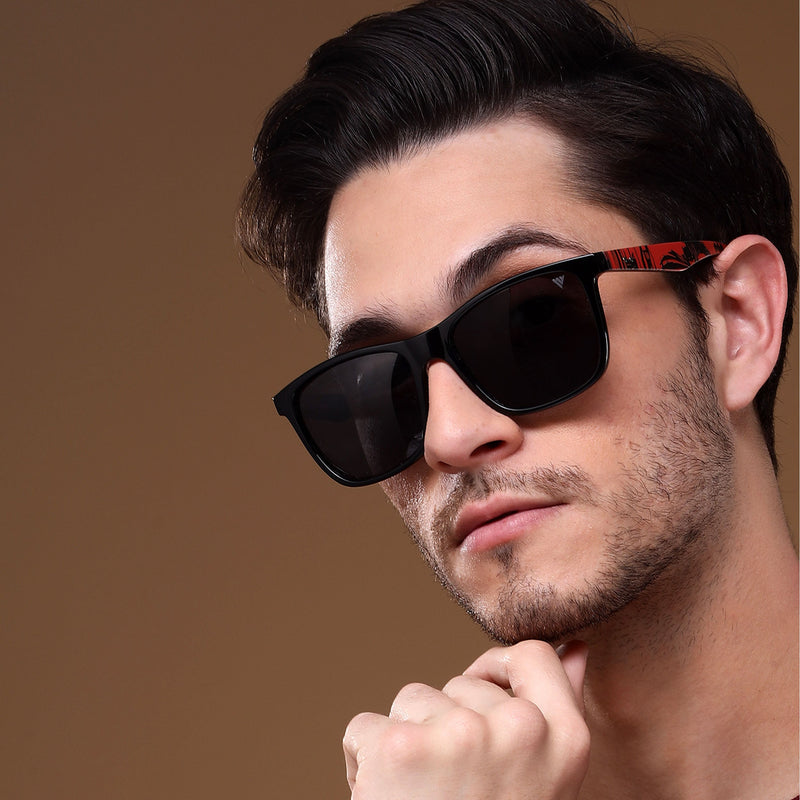 Voyage Square Polarized Sunglasses for Men & Women (Black Lens | Black Frame - PMG4812)