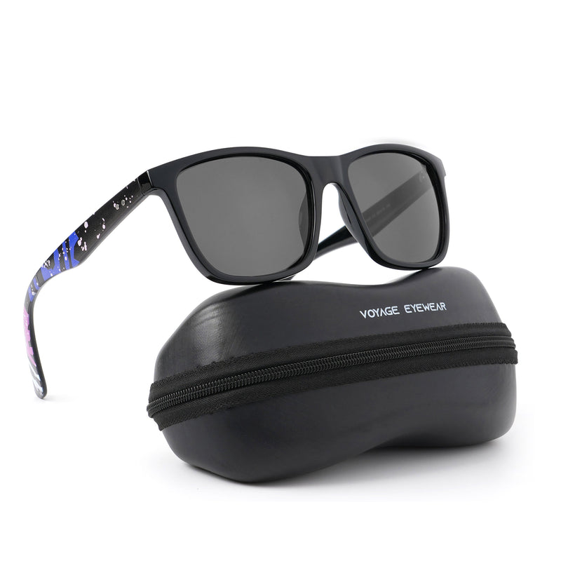 Voyage Square Polarized Sunglasses for Men & Women (Black Lens | Black Frame - PMG4816)