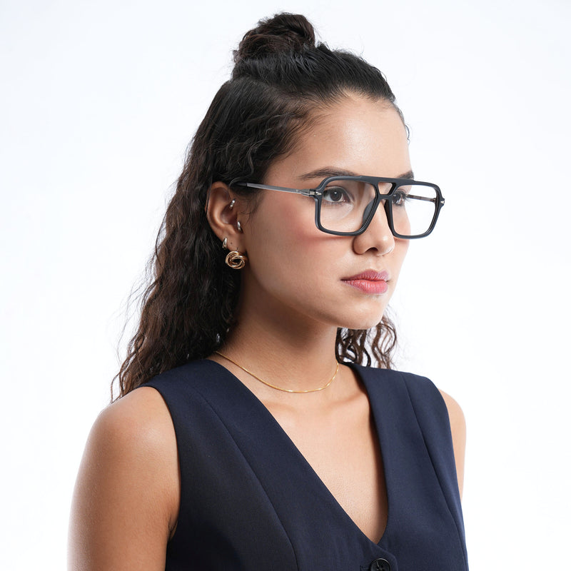 Voyage Apex Matt Black Wayfarer Eyeglasses for Men & Women (V62003MG5354-C1)