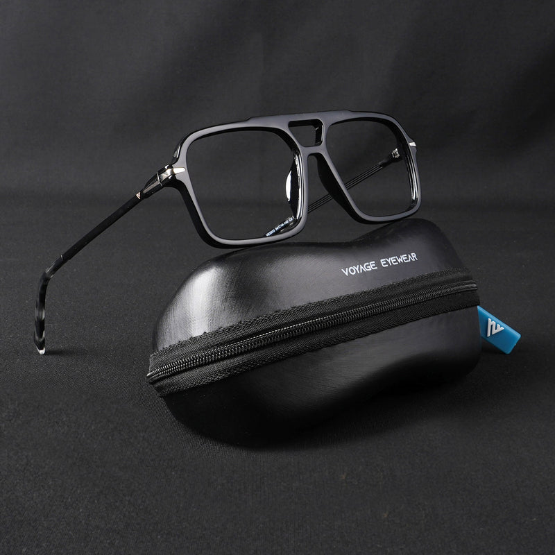 Voyage Apex Shine Black Wayfarer Eyeglasses for Men & Women (V62003MG5355-C2)