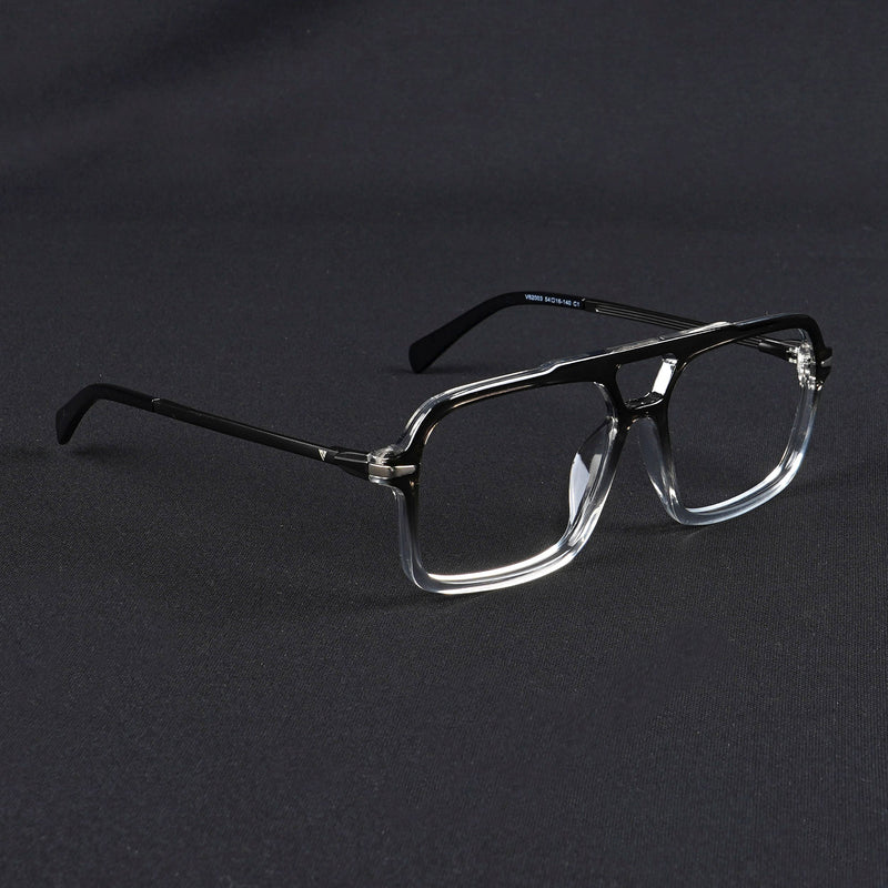 Voyage Apex Black & Transparent Wayfarer Eyeglasses for Men & Women (V62003MG5356-C3)