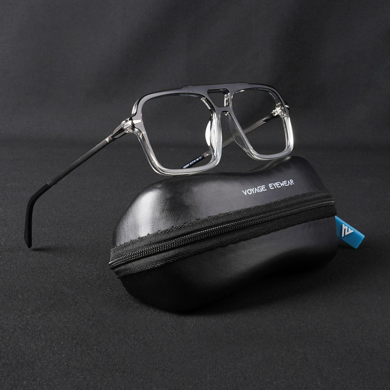 Voyage Apex Black & Transparent Wayfarer Eyeglasses for Men & Women (V62003MG5356-C3)