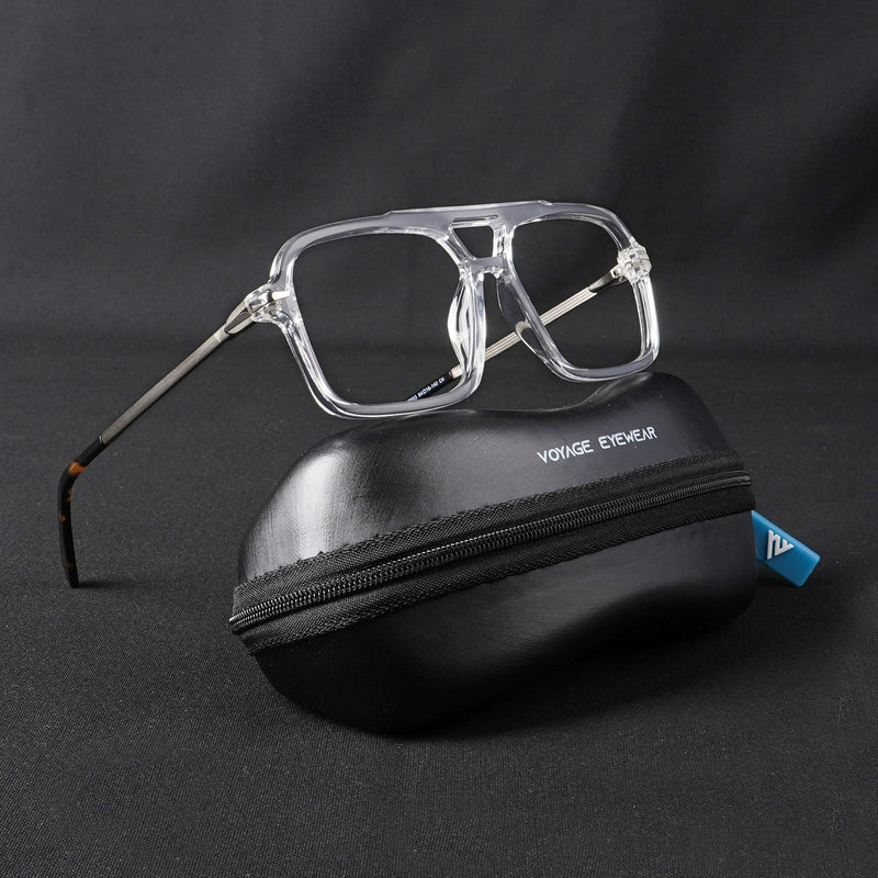 Voyage Apex Transparent Wayfarer Eyeglasses for Men & Women (V62003MG5357-C4)