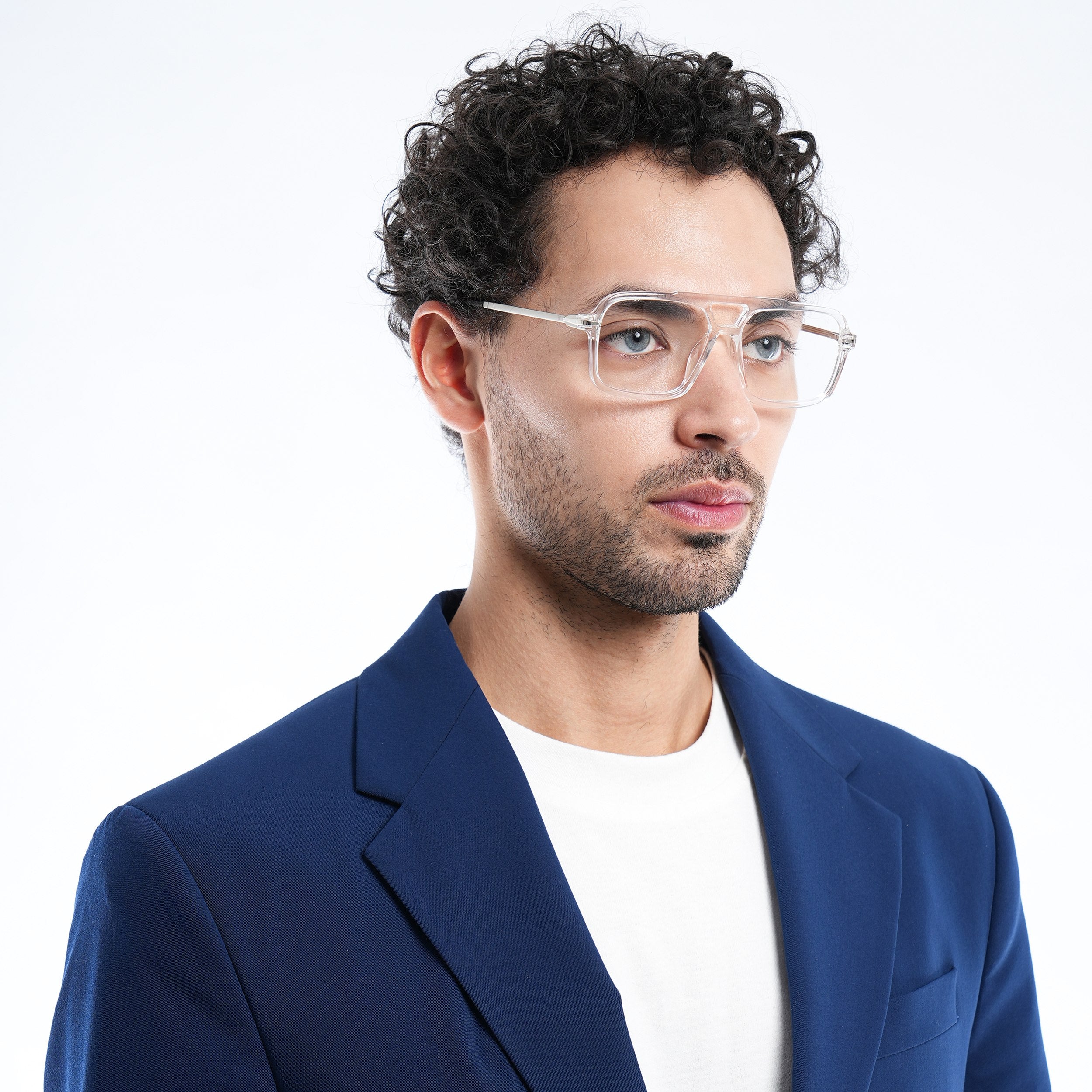 Voyage Apex Transparent Wayfarer Eyeglasses for Men & Women (V62003MG5357-C4)