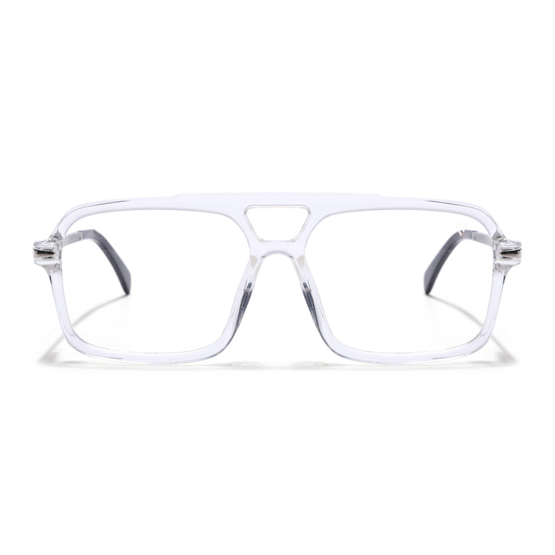 Voyage Apex Transparent Wayfarer Eyeglasses for Men & Women (V62003MG5357-C4)