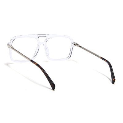 Voyage Apex Transparent Wayfarer Eyeglasses for Men & Women (V62003MG5357-C4)