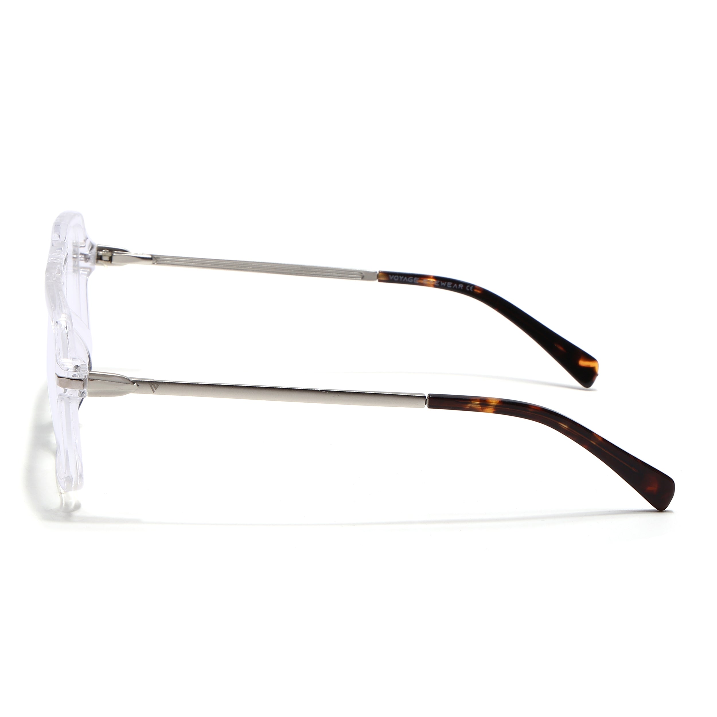 Voyage Apex Transparent Wayfarer Eyeglasses for Men & Women (V62003MG5357-C4)