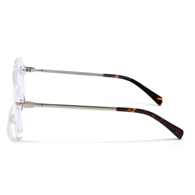 Voyage Apex Transparent Wayfarer Eyeglasses for Men & Women (V62003MG5357-C4)