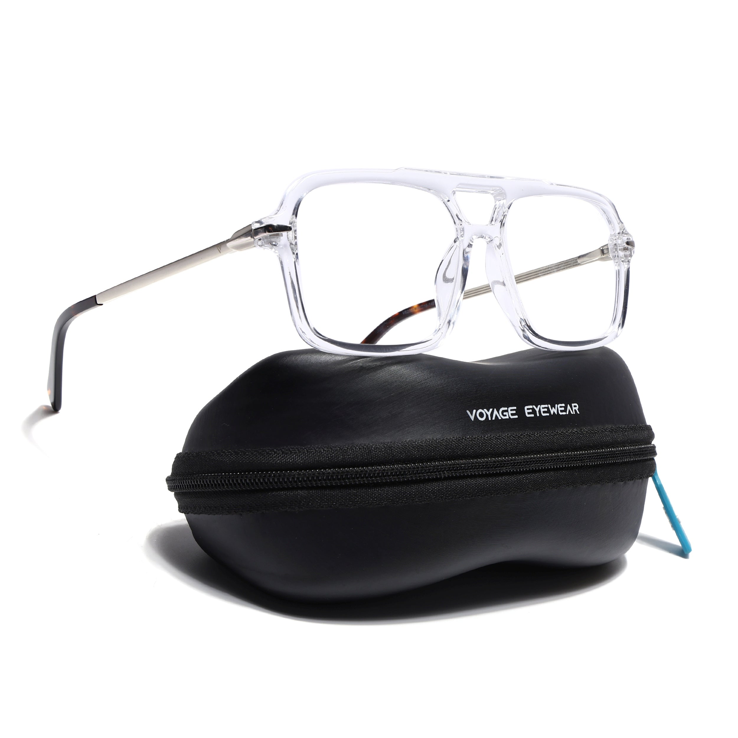 Voyage Apex Transparent Wayfarer Eyeglasses for Men & Women (V62003MG5357-C4)