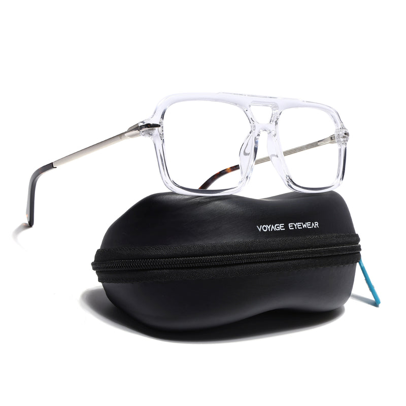 Voyage Apex Transparent Wayfarer Eyeglasses for Men & Women (V62003MG5357-C4)