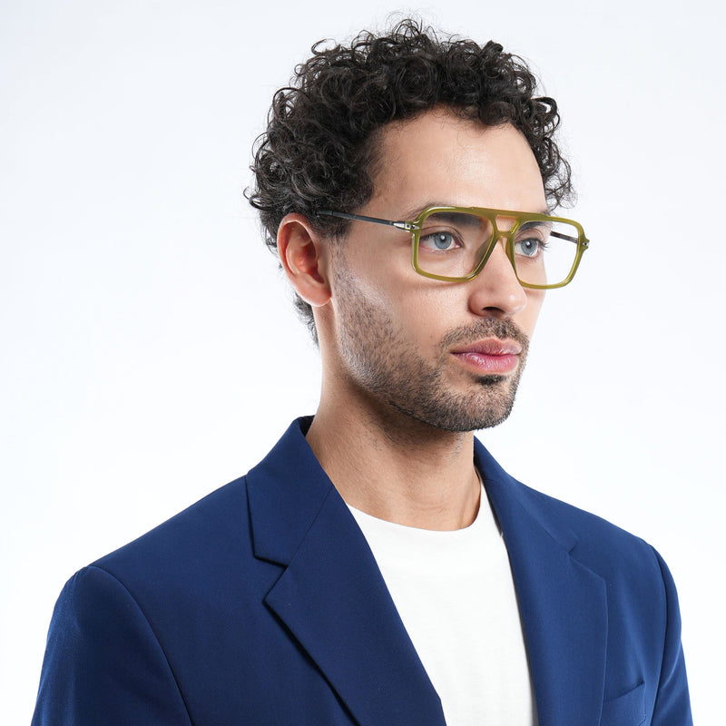 Voyage Apex Green Wayfarer Eyeglasses for Men & Women (V62003MG5359-C6)