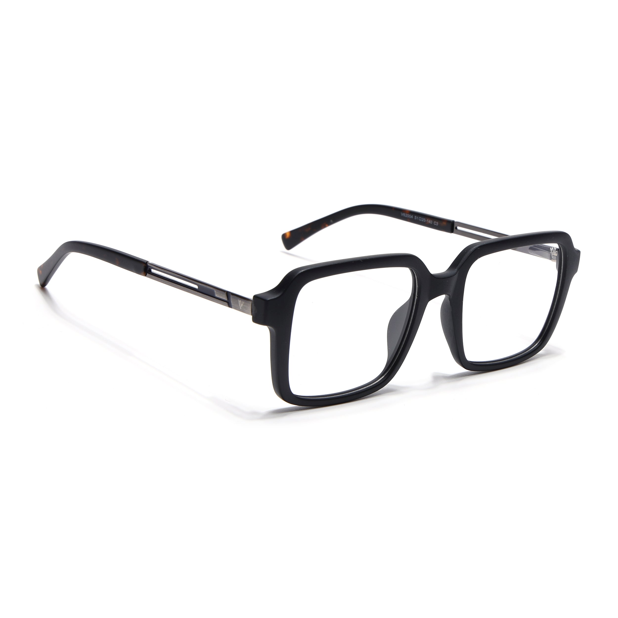 Voyage Apex Matt Black Square Eyeglasses for Men & Women (V62004MG5360-C1)