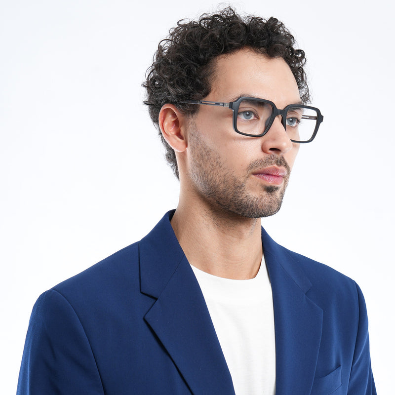 Voyage Apex Matt Black Square Eyeglasses for Men & Women (V62004MG5360-C1)
