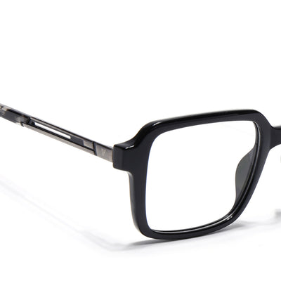 Voyage Apex Shine Black Square Eyeglasses for Men & Women (V62004MG5361-C2)