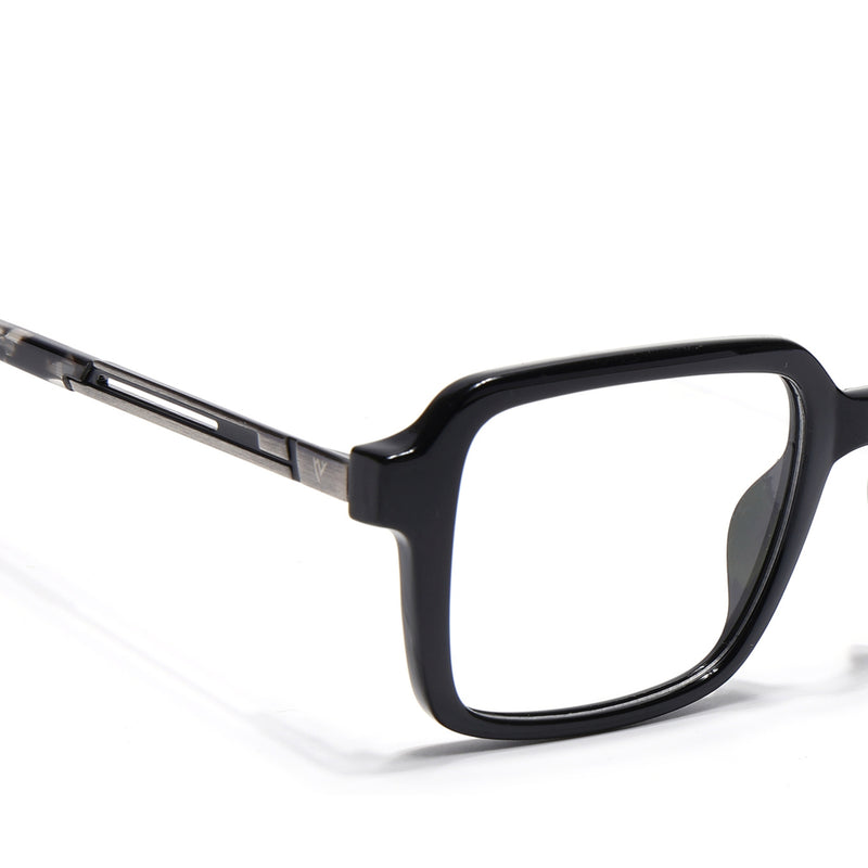 Voyage Apex Shine Black Square Eyeglasses for Men & Women (V62004MG5361-C2)