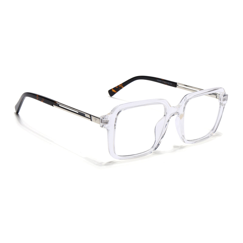 Voyage Apex Transparent Square Eyeglasses for Men & Women (V62004MG5363-C4)