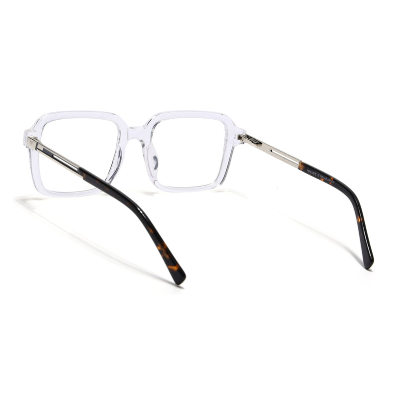 Voyage Apex Transparent Square Eyeglasses for Men & Women (V62004MG5363-C4)