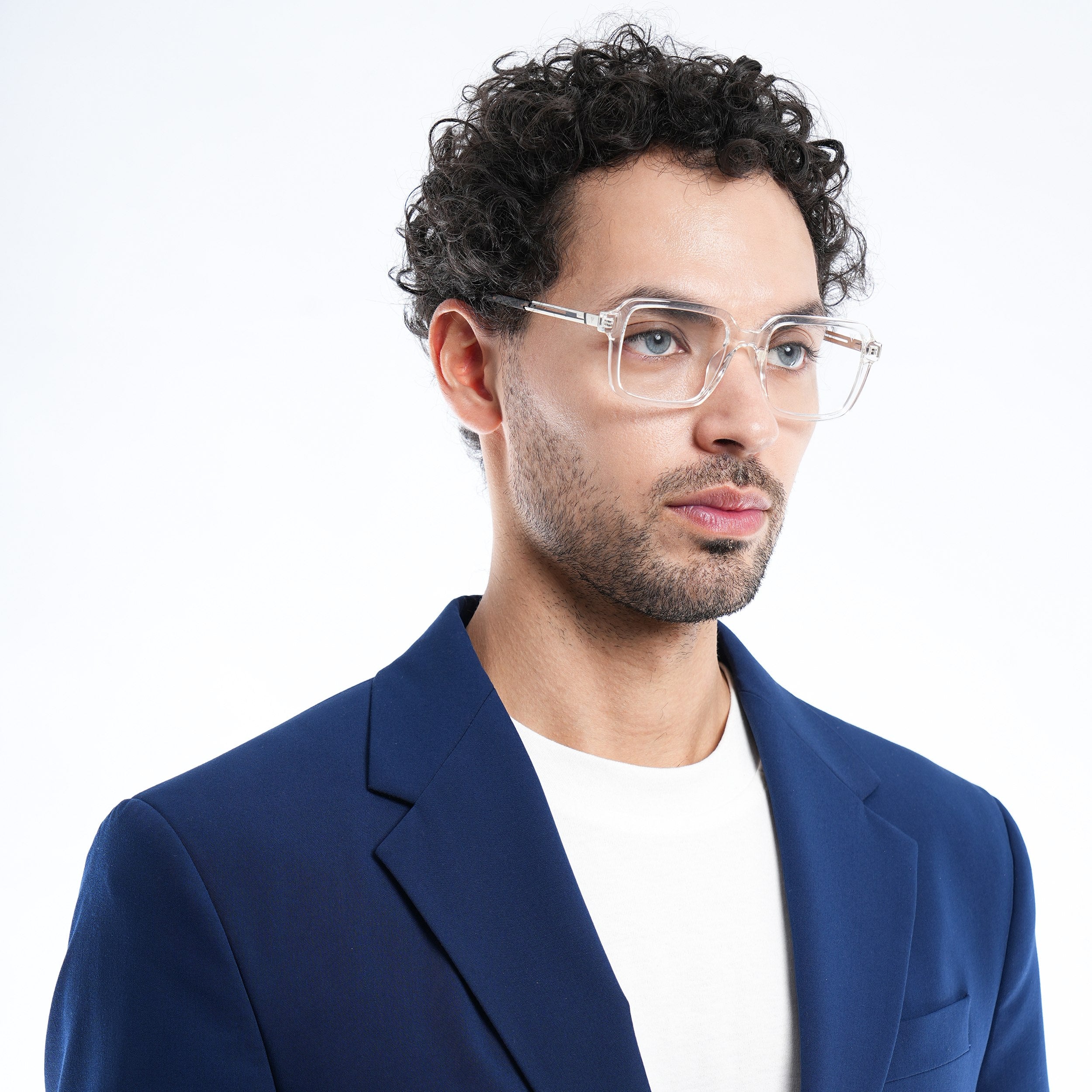 Voyage Apex Transparent Square Eyeglasses for Men & Women (V62004MG5363-C4)