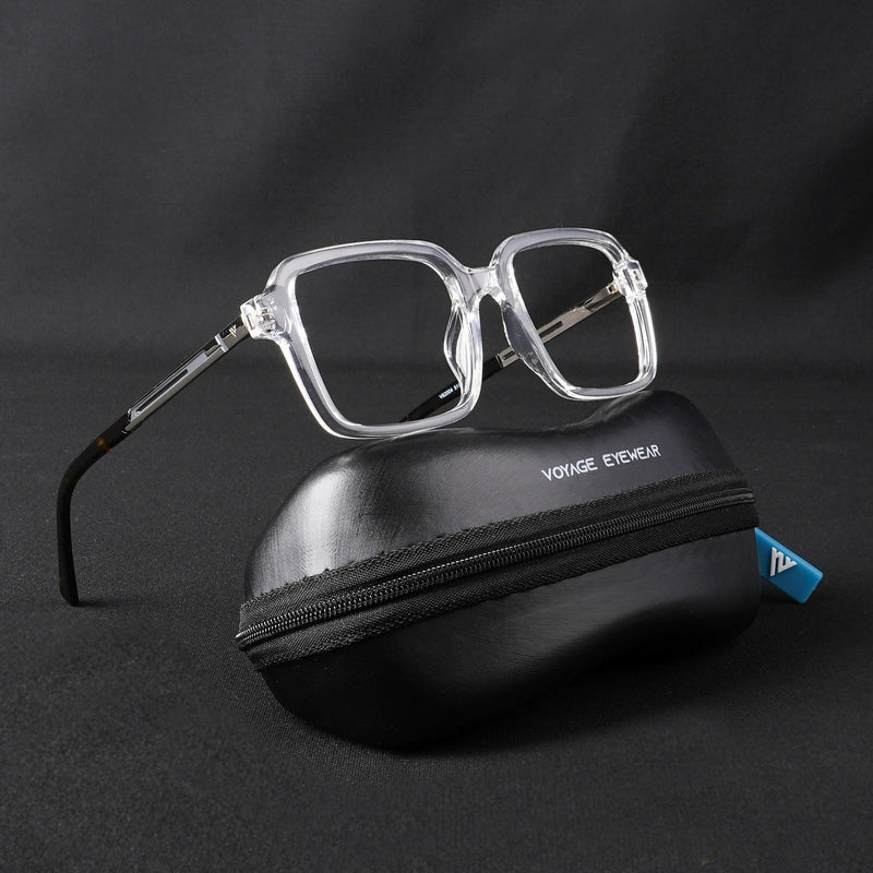 Voyage Apex Transparent Square Eyeglasses for Men & Women (V62004MG5363-C4)