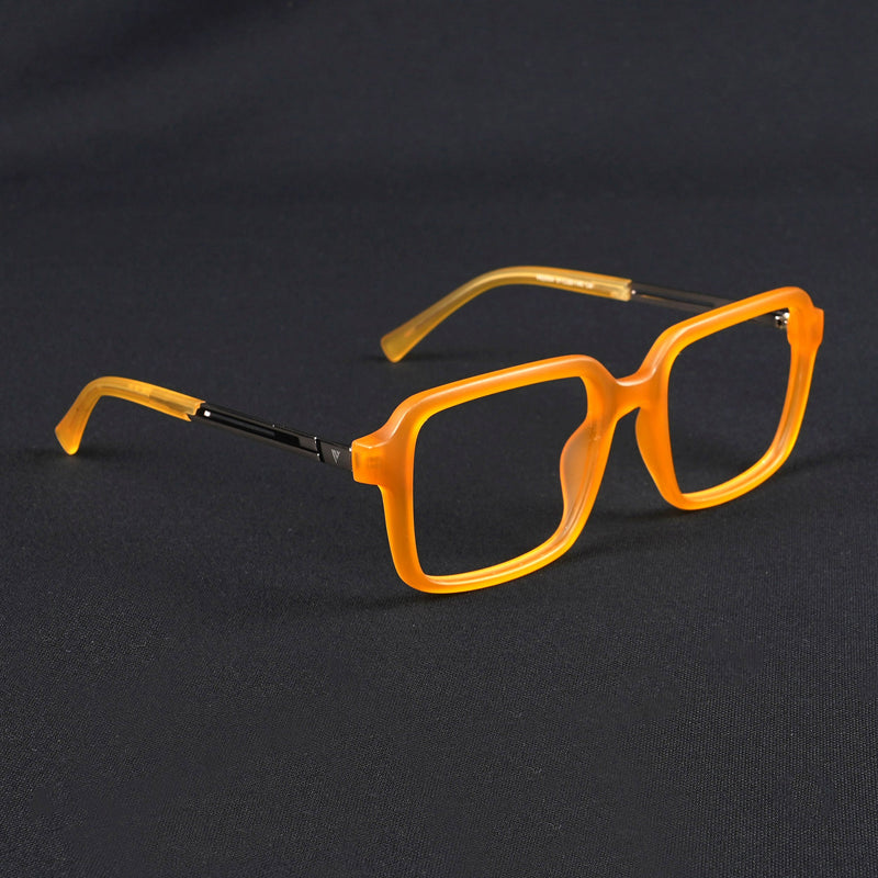 Voyage Apex Orange Square Eyeglasses for Men & Women (V62004MG5364-C5)