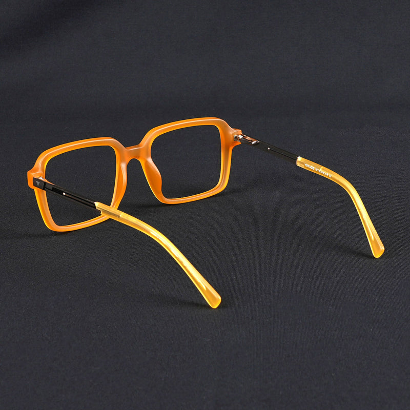 Voyage Apex Orange Square Eyeglasses for Men & Women (V62004MG5364-C5)