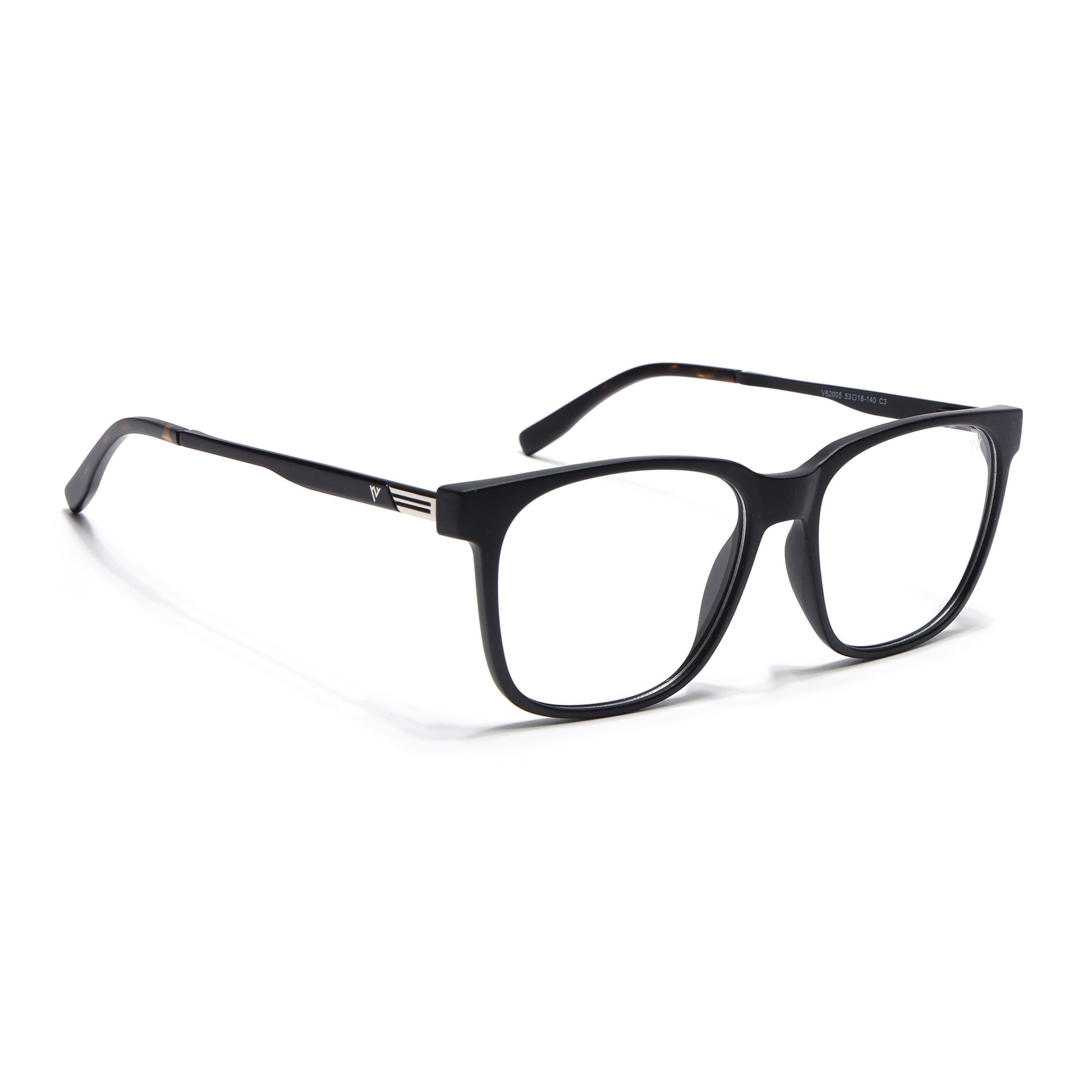 Voyage Apex Matt Black Square Eyeglasses for Men & Women (V62005MG5366-C1)