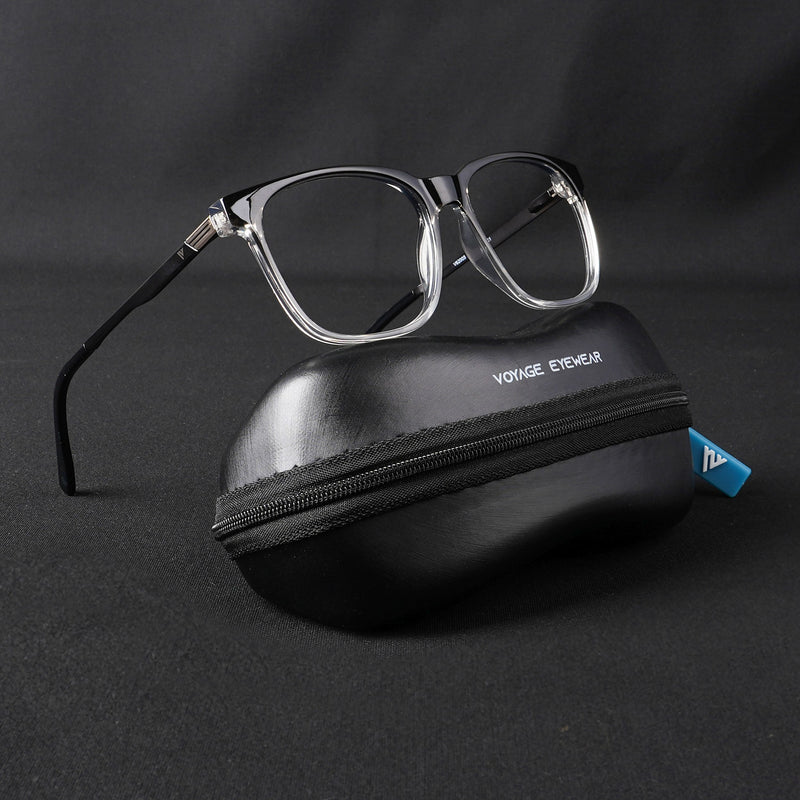 Voyage Apex Black & Transparent Square Eyeglasses for Men & Women (V62005MG5368-C3)