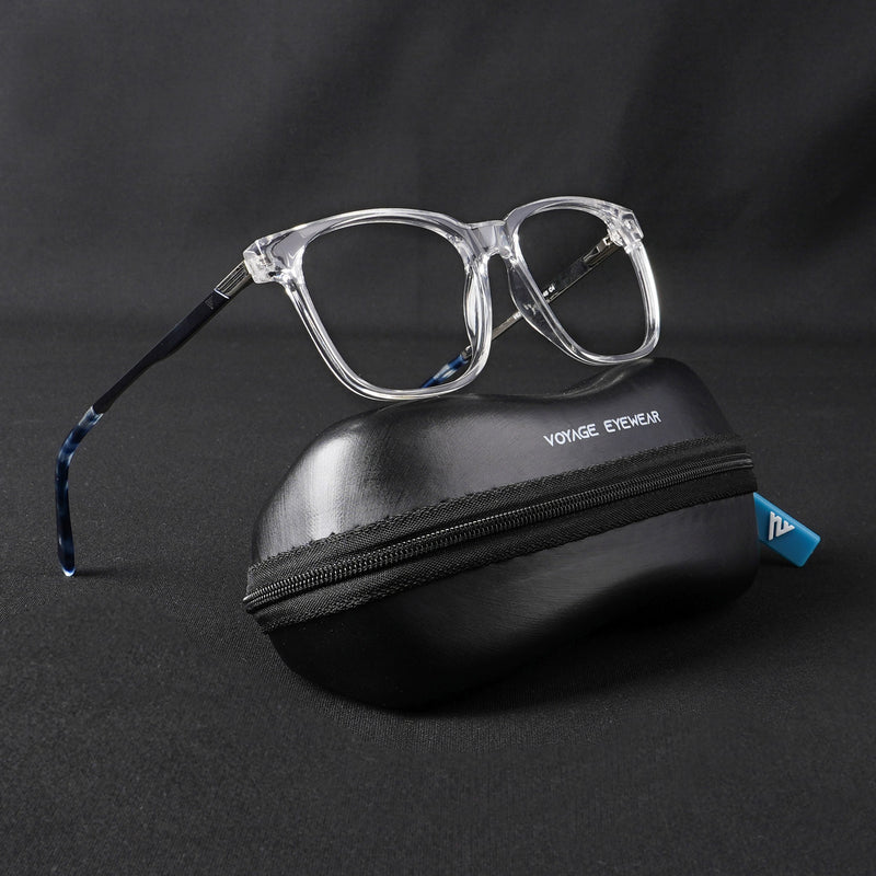 Voyage Apex Transparent Square Eyeglasses for Men & Women (V62005MG5369-C4)