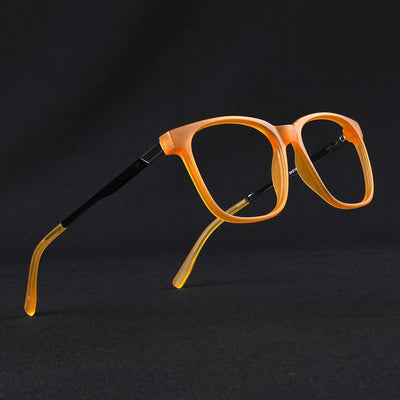 Voyage Apex Orange Square Eyeglasses for Men & Women (V62005MG5370-C5)