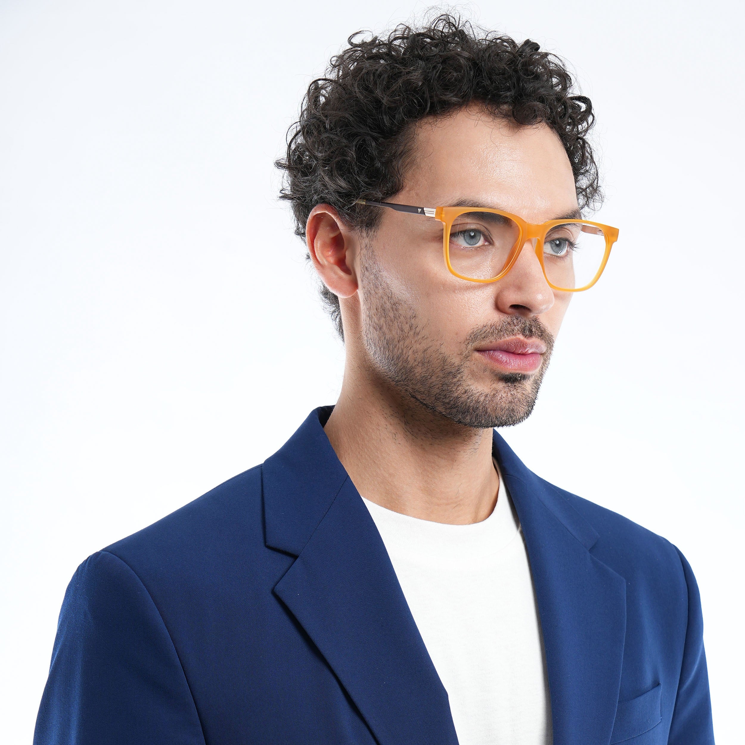 Voyage Apex Orange Square Eyeglasses for Men & Women (V62005MG5370-C5)