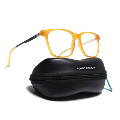 Voyage Apex Orange Square Eyeglasses for Men & Women (V62005MG5370-C5)