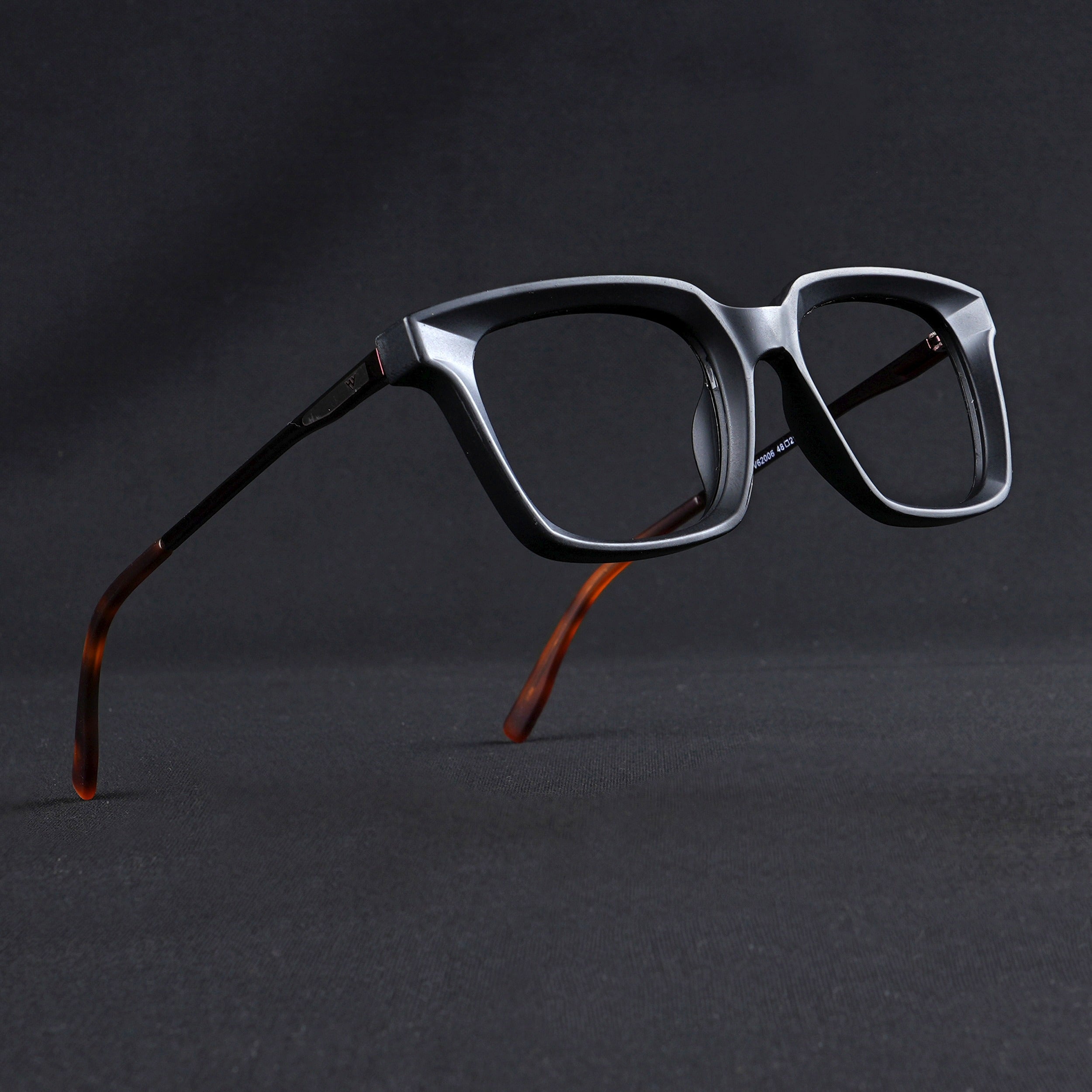 Voyage Apex Matt Black Square Eyeglasses for Women (V62006MG5373-C2)