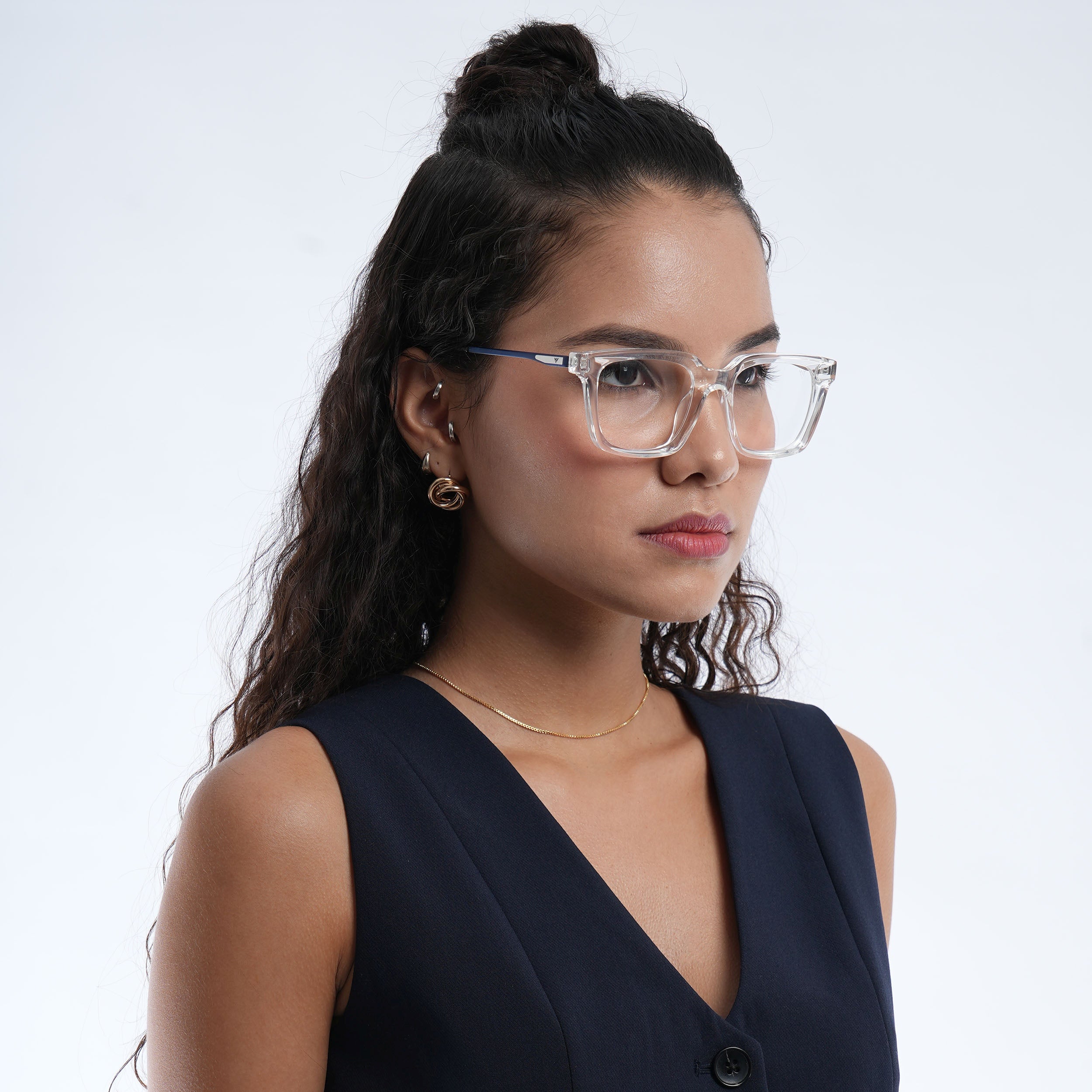 Voyage Apex Transparent Square Eyeglasses for Women (V62006MG5375-C4)