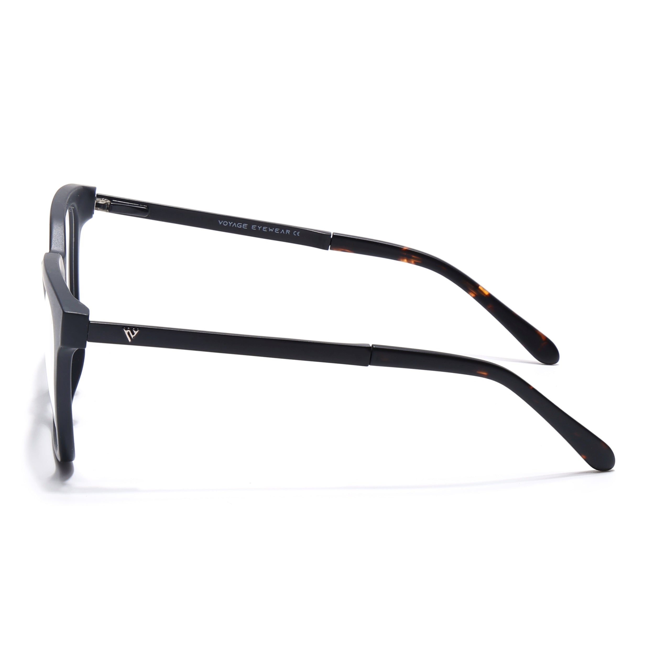 Voyage Apex Matt Black Square Eyeglasses for Men & Women (V62007MG5378-C1)