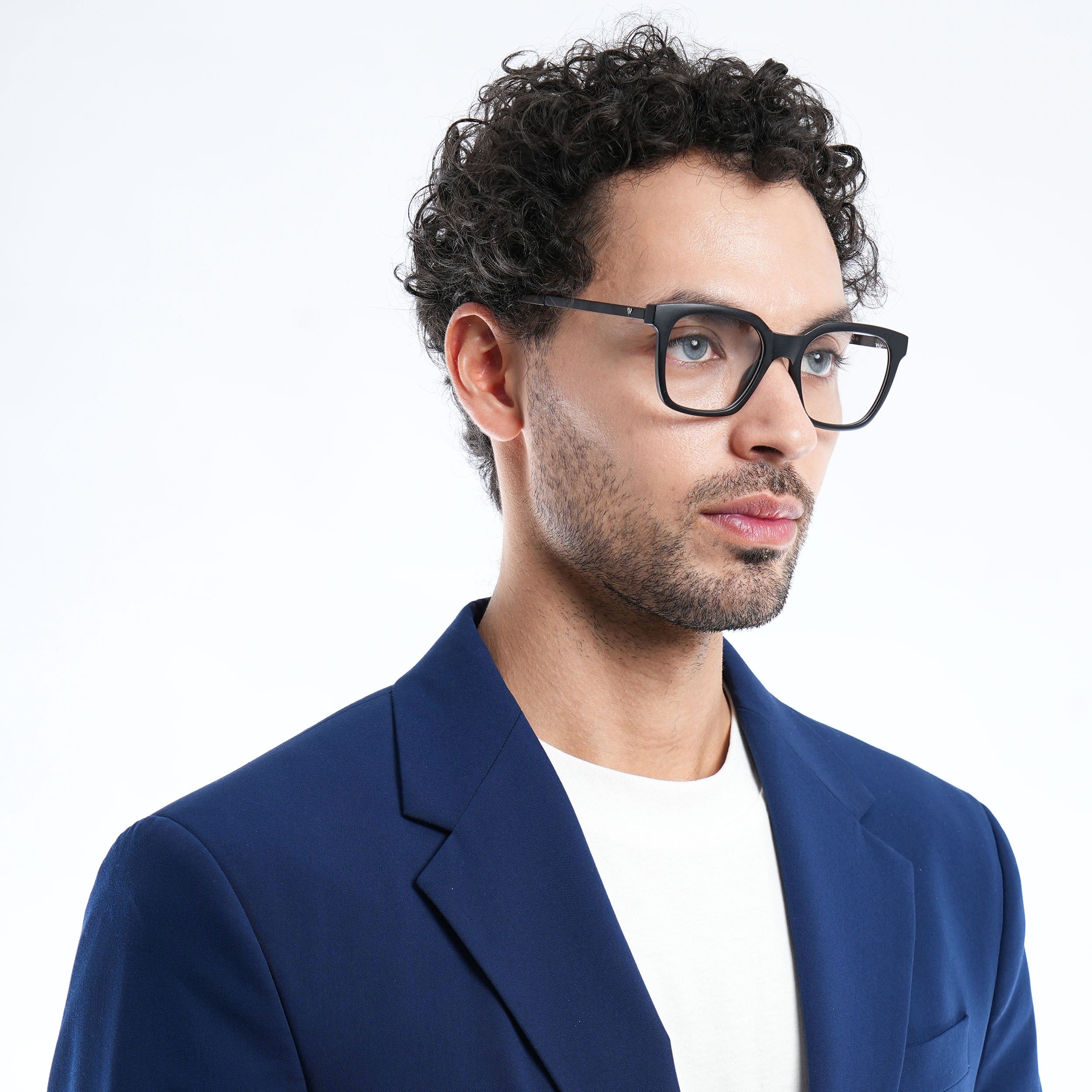 Voyage Apex Matt Black Square Eyeglasses for Men & Women (V62007MG5378-C1)