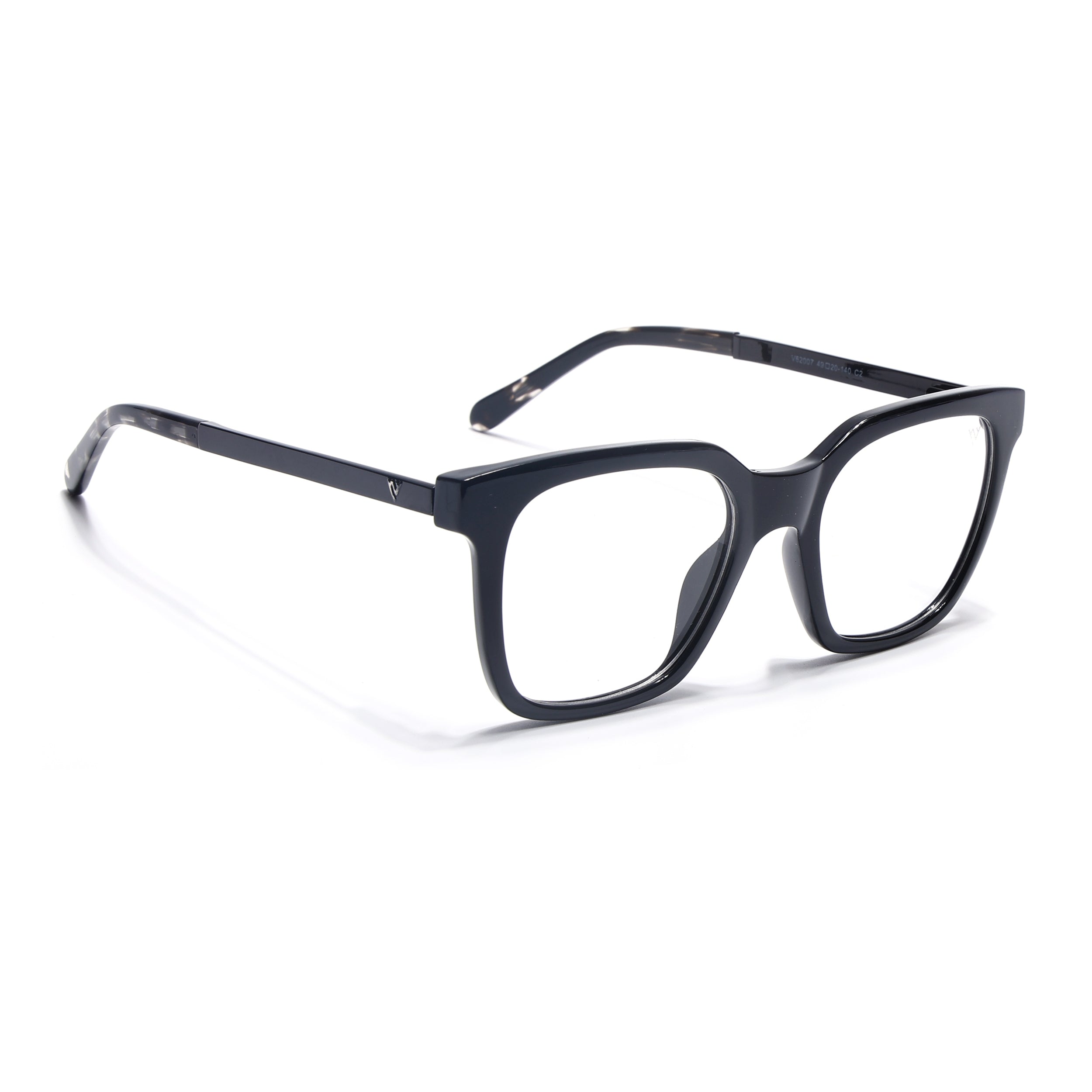 Voyage Apex Shine Black Square Eyeglasses for Men & Women (V62007MG5379-C2)