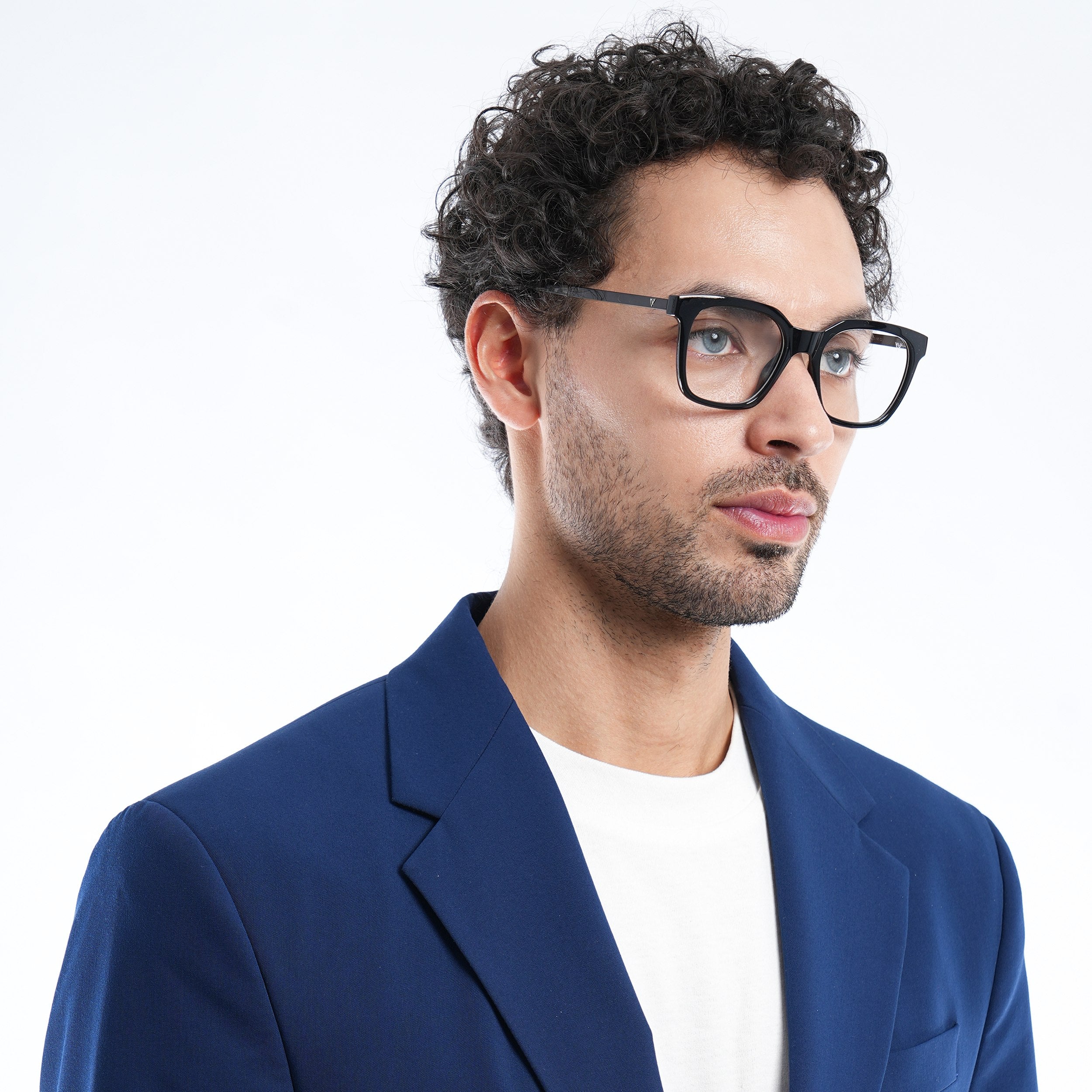 Voyage Apex Shine Black Square Eyeglasses for Men & Women (V62007MG5379-C2)