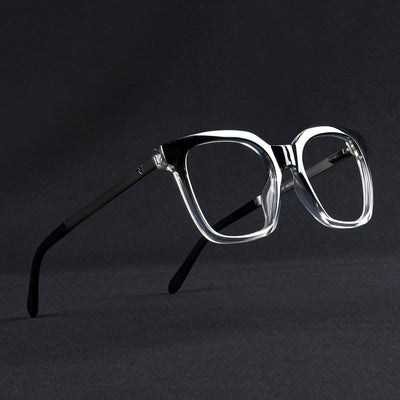Voyage Apex Black & Transparent Square Eyeglasses for Men & Women (V62007MG5380-C3)