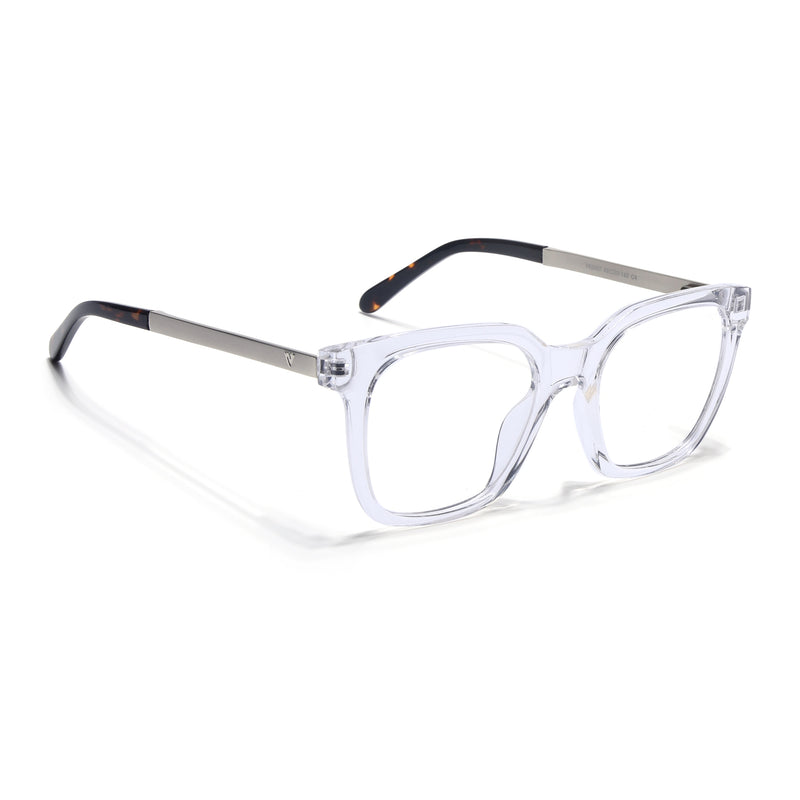 Voyage Apex Transparent Square Eyeglasses for Men & Women (V62007MG5381-C4)