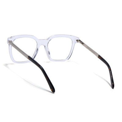 Voyage Apex Transparent Square Eyeglasses for Men & Women (V62007MG5381-C4)