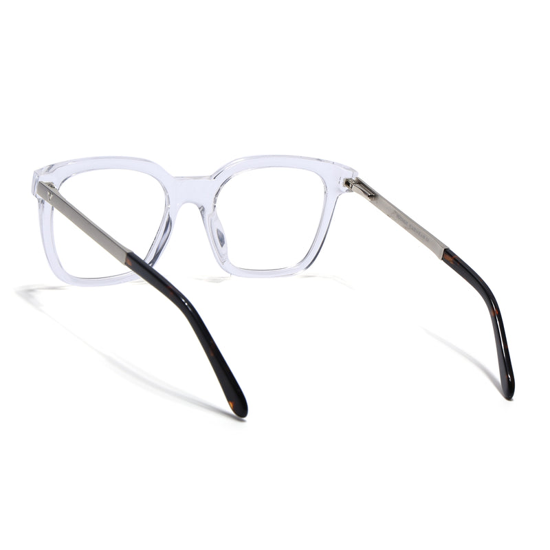 Voyage Apex Transparent Square Eyeglasses for Men & Women (V62007MG5381-C4)
