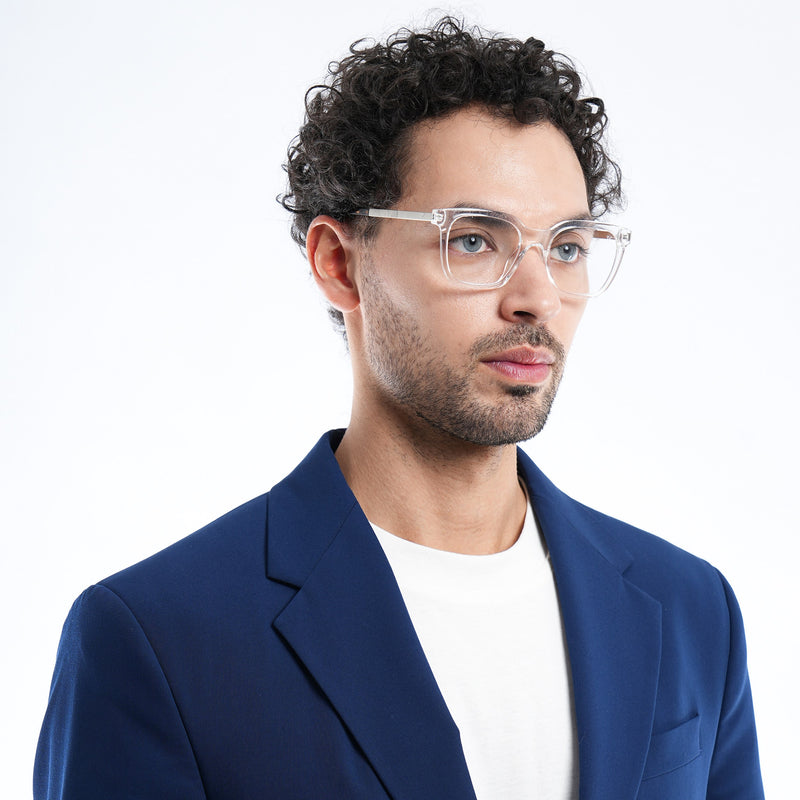 Voyage Apex Transparent Square Eyeglasses for Men & Women (V62007MG5381-C4)