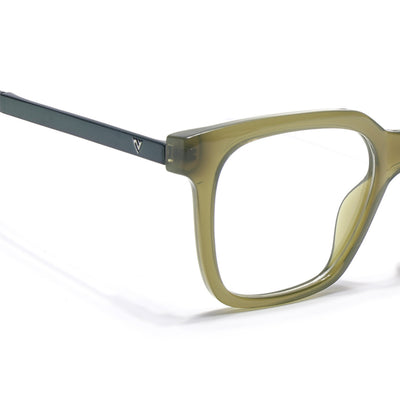 Voyage Apex Green Square Eyeglasses for Men & Women (V62007MG5383-C6)