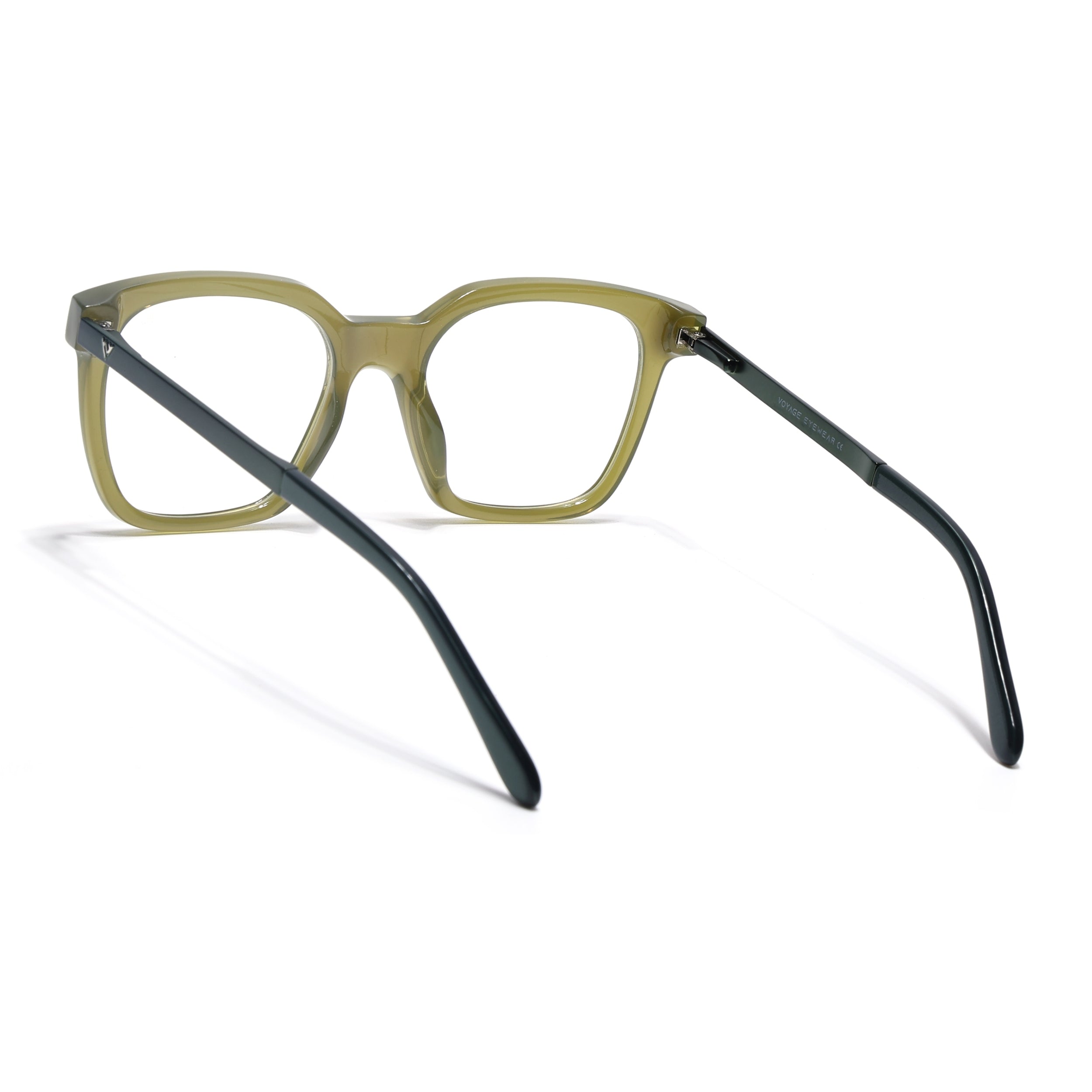 Voyage Apex Green Square Eyeglasses for Men & Women (V62007MG5383-C6)