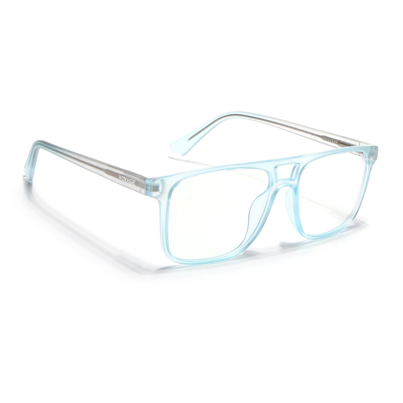 Voyage Light Blue Wayfarer Eyeglasses for Men & Women (V98001MG5486-C5)