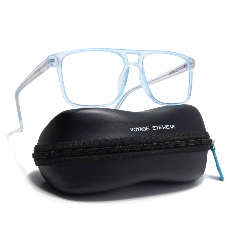 Voyage Light Blue Wayfarer Eyeglasses for Men & Women (V98001MG5486-C5)