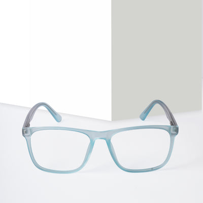 Voyage Light Blue Square Eyeglasses for Men & Women (V98002MG5488-C2)