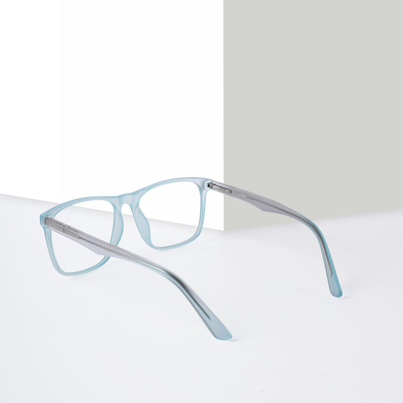 Voyage Light Blue Square Eyeglasses for Men & Women (V98002MG5488-C2)